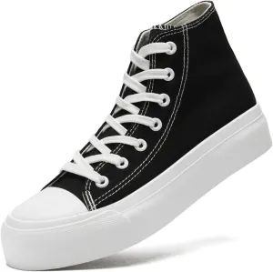 Womens Platform Canvas Sneakers Mens High Top Classic Canvas Shoes Unisex Casual Tennis Comfortable Fashion Sneakers Lace-Up