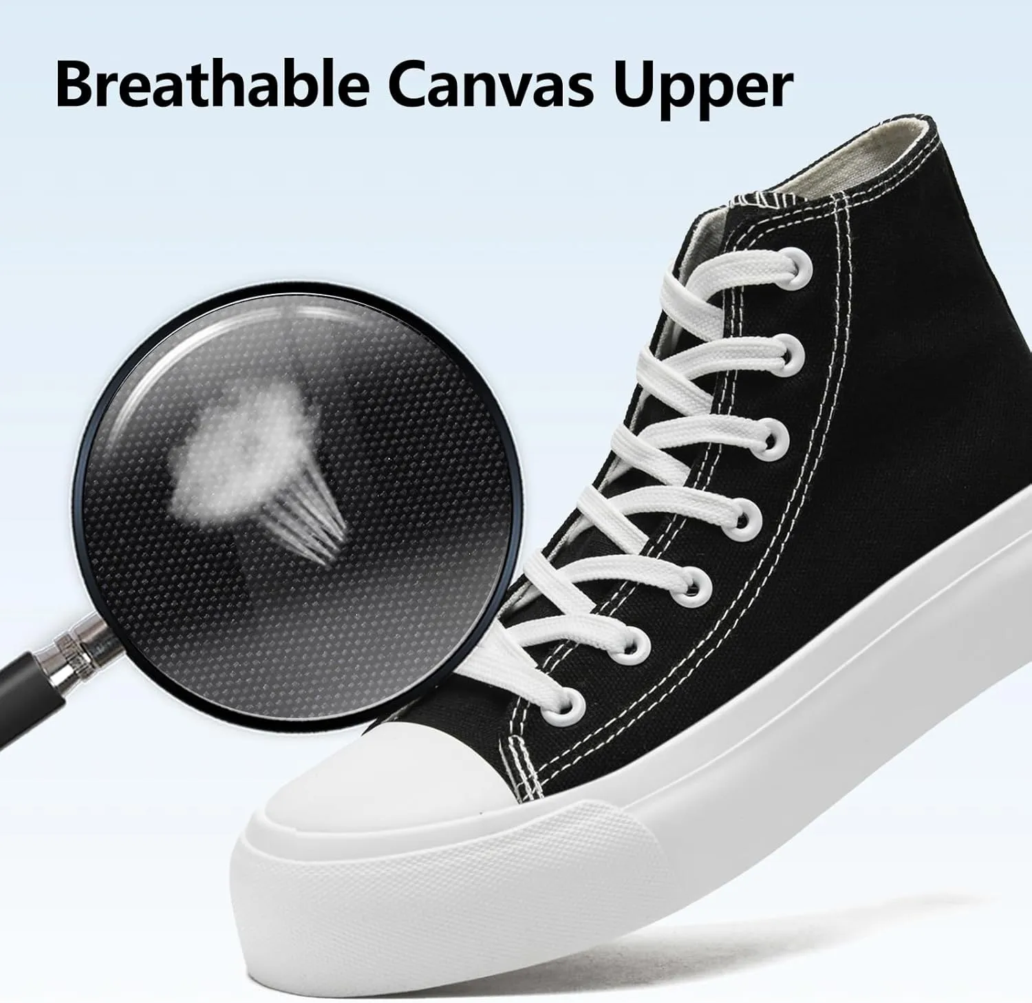 Womens Platform Canvas Sneakers Mens High Top Classic Canvas Shoes Unisex Casual Tennis Comfortable Fashion Sneakers Lace-Up