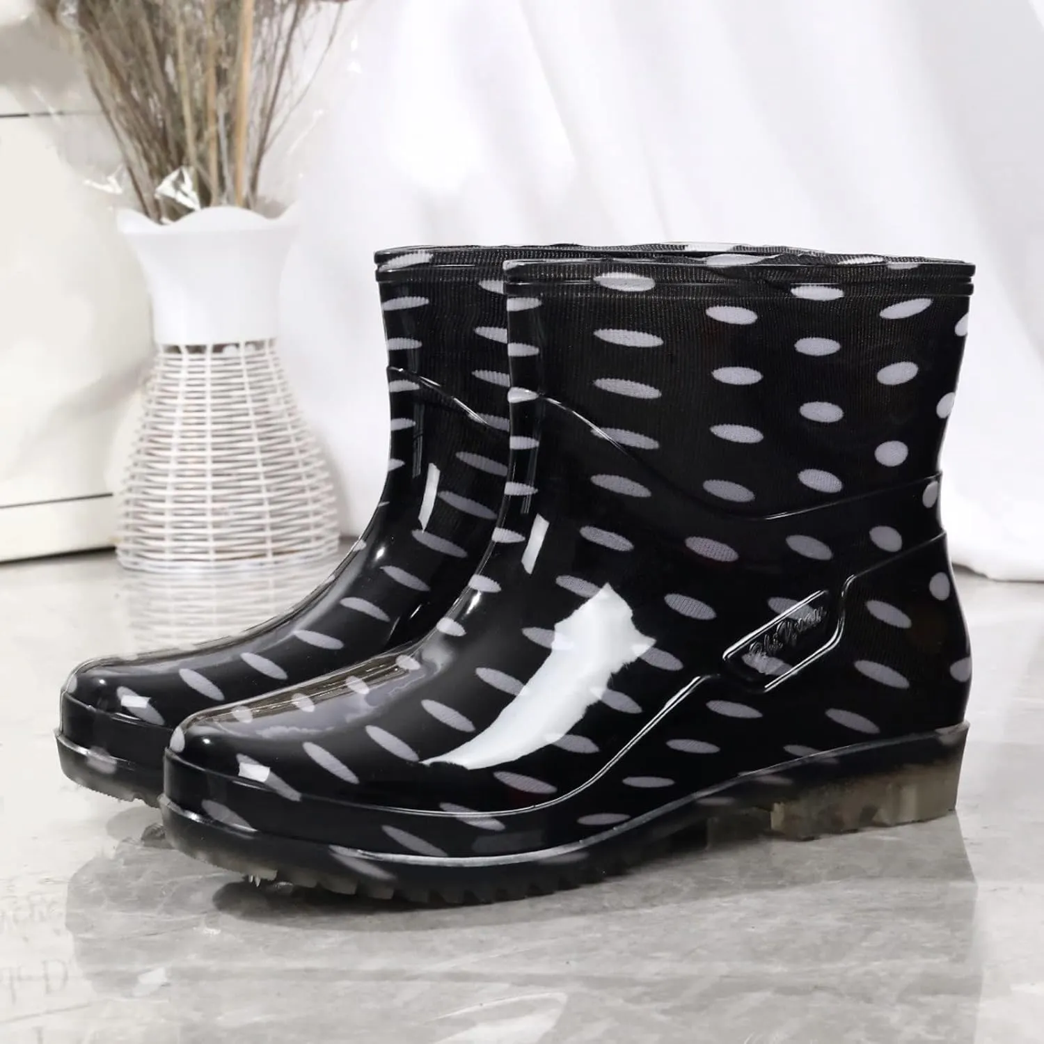 Women's Rain Boots - Waterproof, Mid Calf, Lightweight, Cute Booties - One Size (US 8)