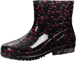 Women's Rain Boots - Waterproof, Mid Calf, Lightweight, Cute Booties - One Size (US 8)