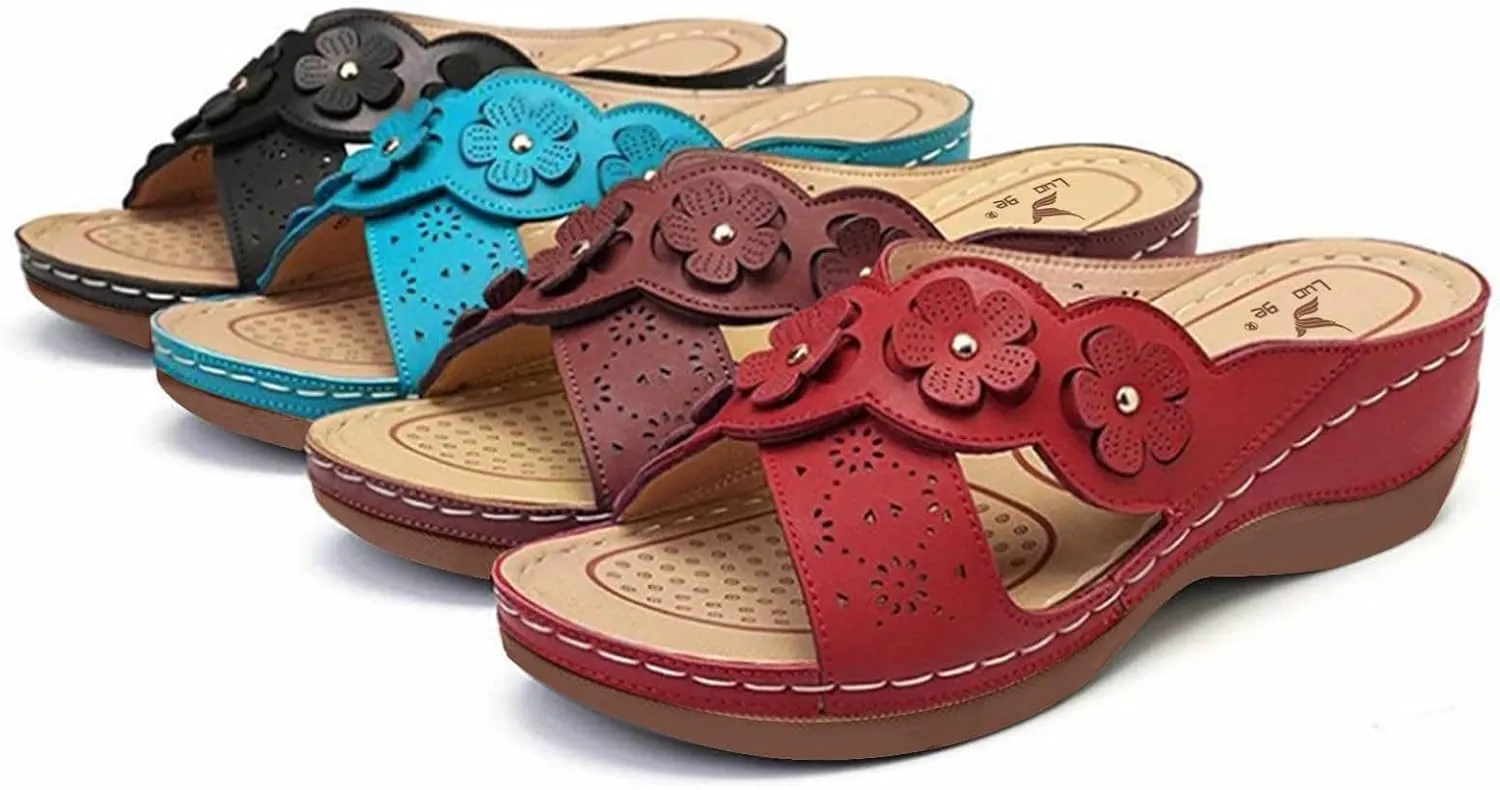 Women's Sandals Wedges Shoes for Women Sandals with Arch Support Comfortable Sandals Womens Slippers Size 12 Wide Width