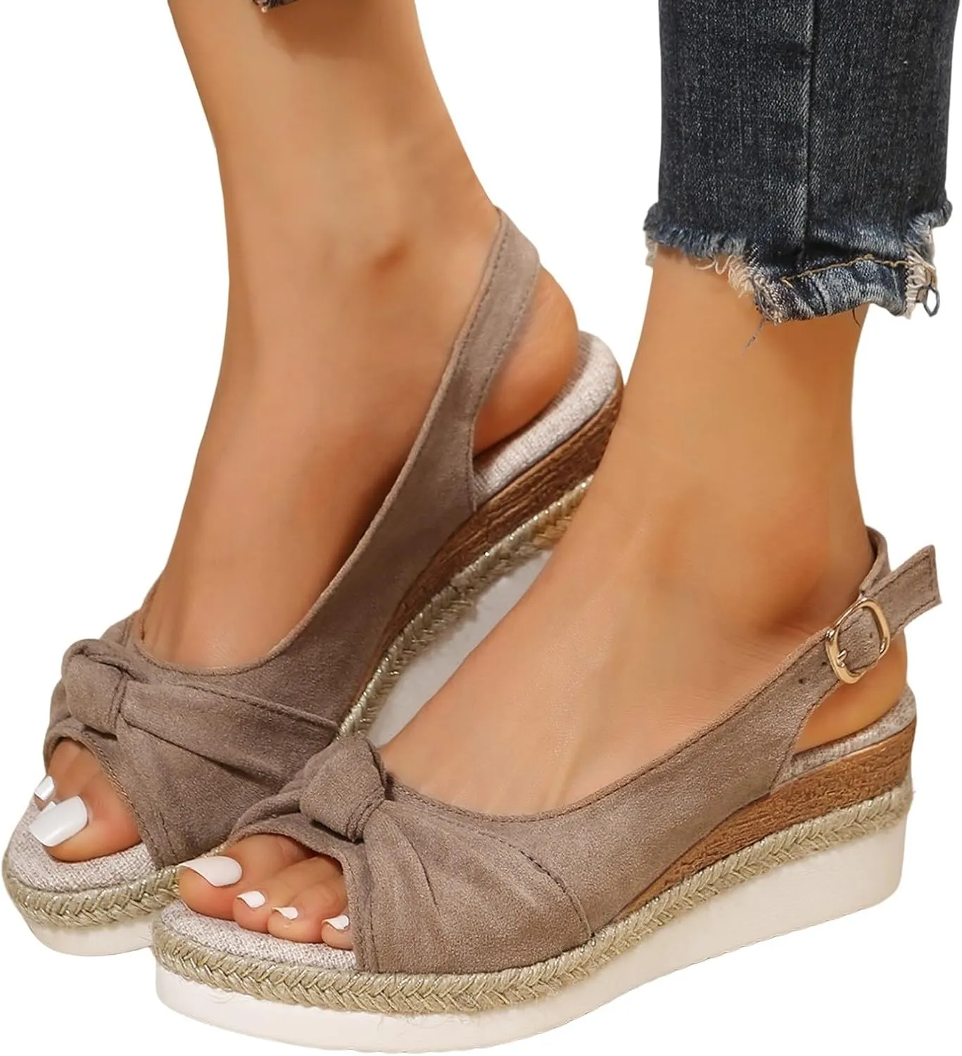 Womens Sandals with Arch Support Orthopedic Open Toe Low Wedge Heels Slides Summer Casual Comfort Shoes 2025
