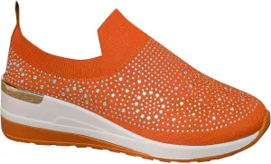 Women's Slip on Loafer Shoes Rhinestone Mesh Casual Flat Nurse Walking Sneaker Knit Comfort Classic Low Wedge Shoes