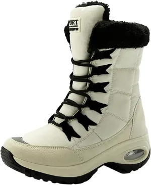 Womens Slip on Snow Boots Waterproof 9.5 Wide Women Snow Spike Boot Ice Waterproof Winter Boots Women Fur Womens Short Duck Boots Waterproof Insulated Waterproof Womens Boots Ankle