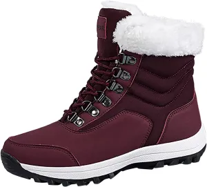 Women's Snow Boots Fleece Lined Cold Proof Boots Insulated Winter Boots Comfort Hiking Boots Outdoor Snow Boots