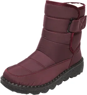 Women's Snow Boots for Winter - Short Outdoor Boots, Warm Lining