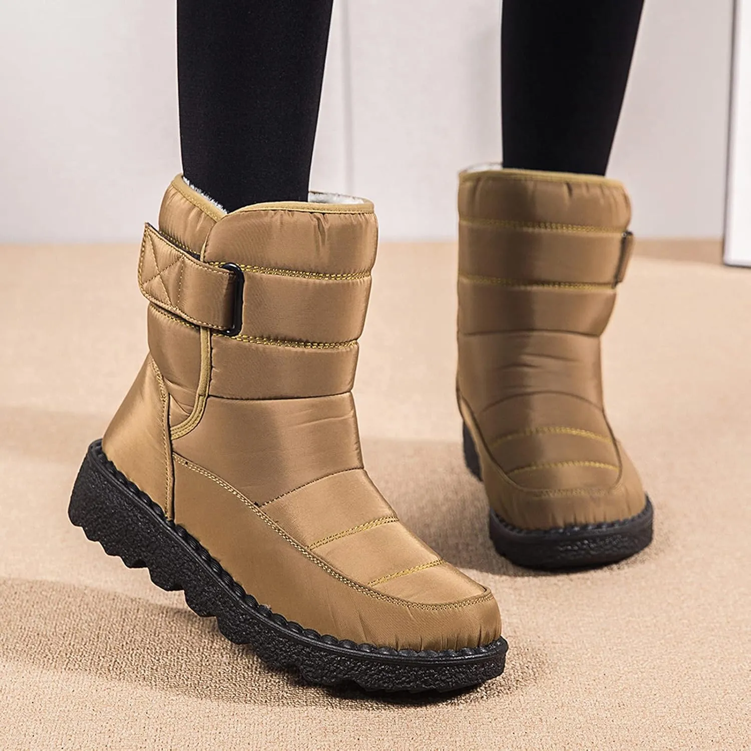Women's Snow Boots for Winter - Short Outdoor Boots, Warm Lining