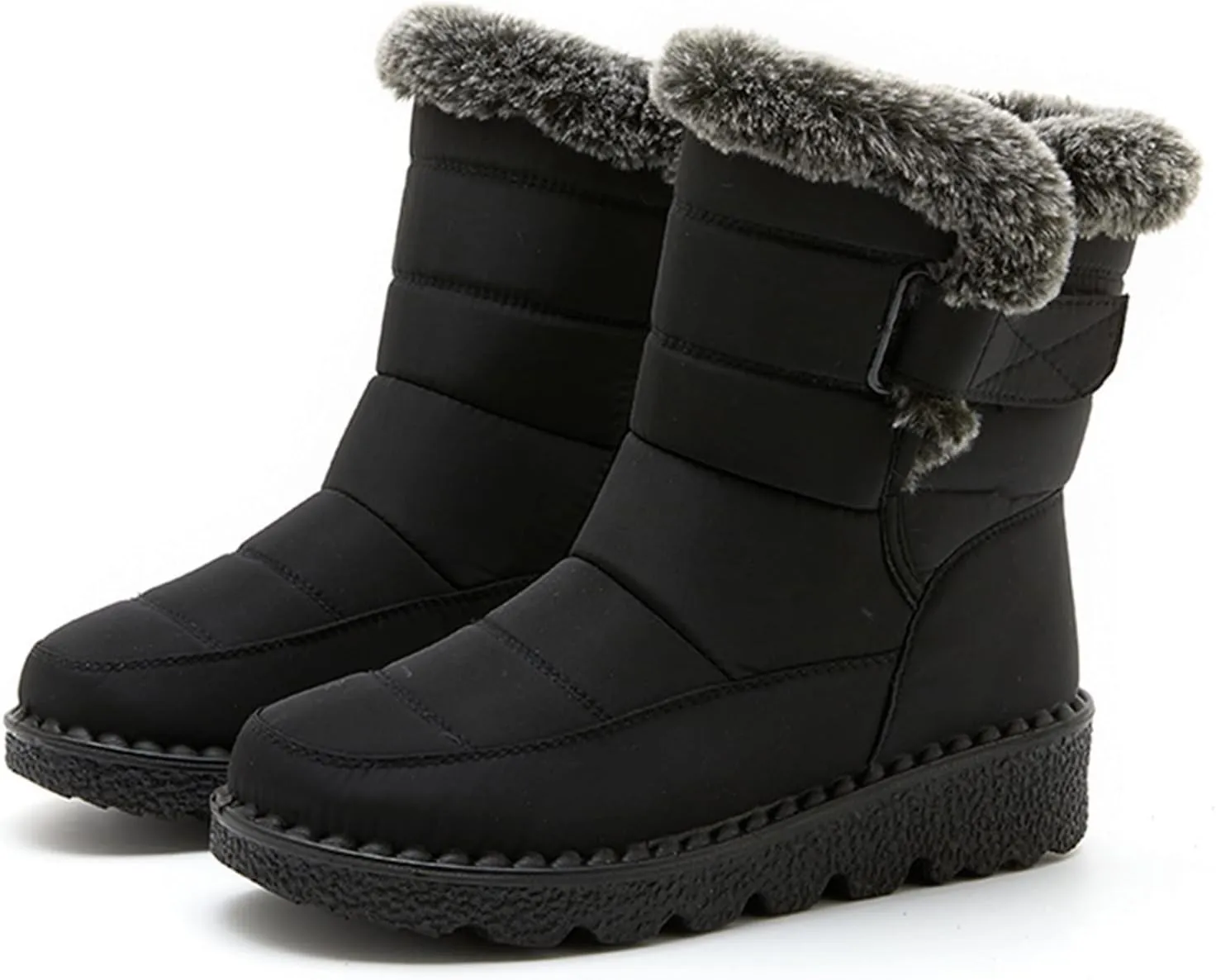 Womens Snow Boots Waterproof Adults Snow Boots Fall 2024 Women Winter Snow Boots Warm Fur Lined Short Slip On Boot Women Rain Boots Women Men Winter Booties