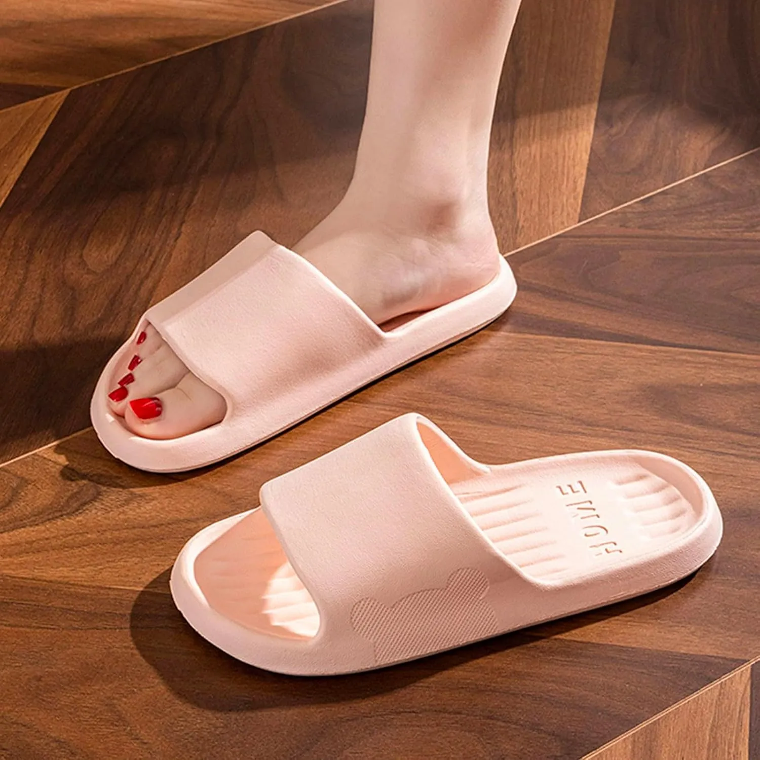 Women's Soft Flat Soled Sandal Open Toe Shower Shoes Bathroom Sandals Beach Sandals Travel Slippers for Women