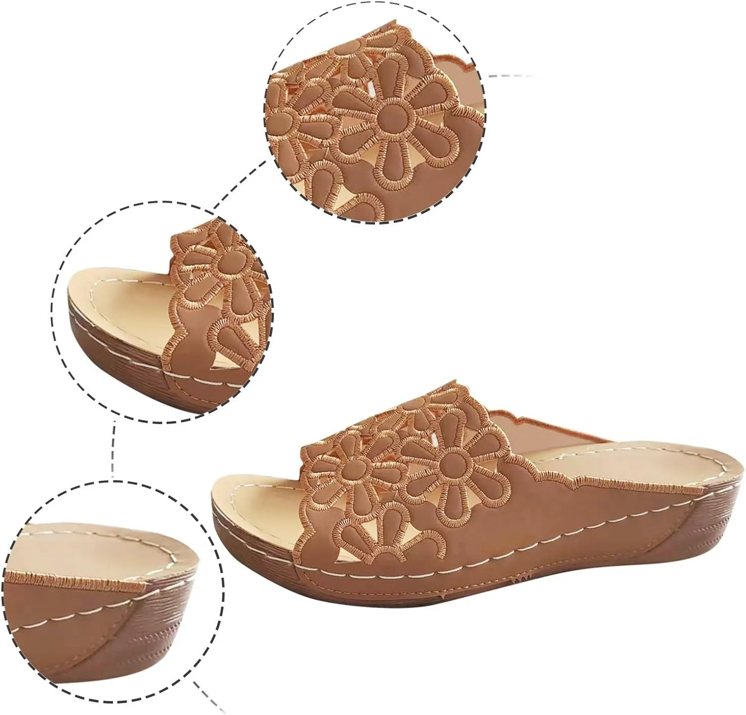 Women's Soft Soled Wedge Sandal Summer Open Toe Wedges Sandals Comfortable Slides Sandals Versatile Sandals