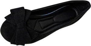 Womens Suede Ballet Flats Fashion Bowknot Flat Ballerine Shoes Classic Round Toe Comfort Slip-On Dress Ladies Shoes
