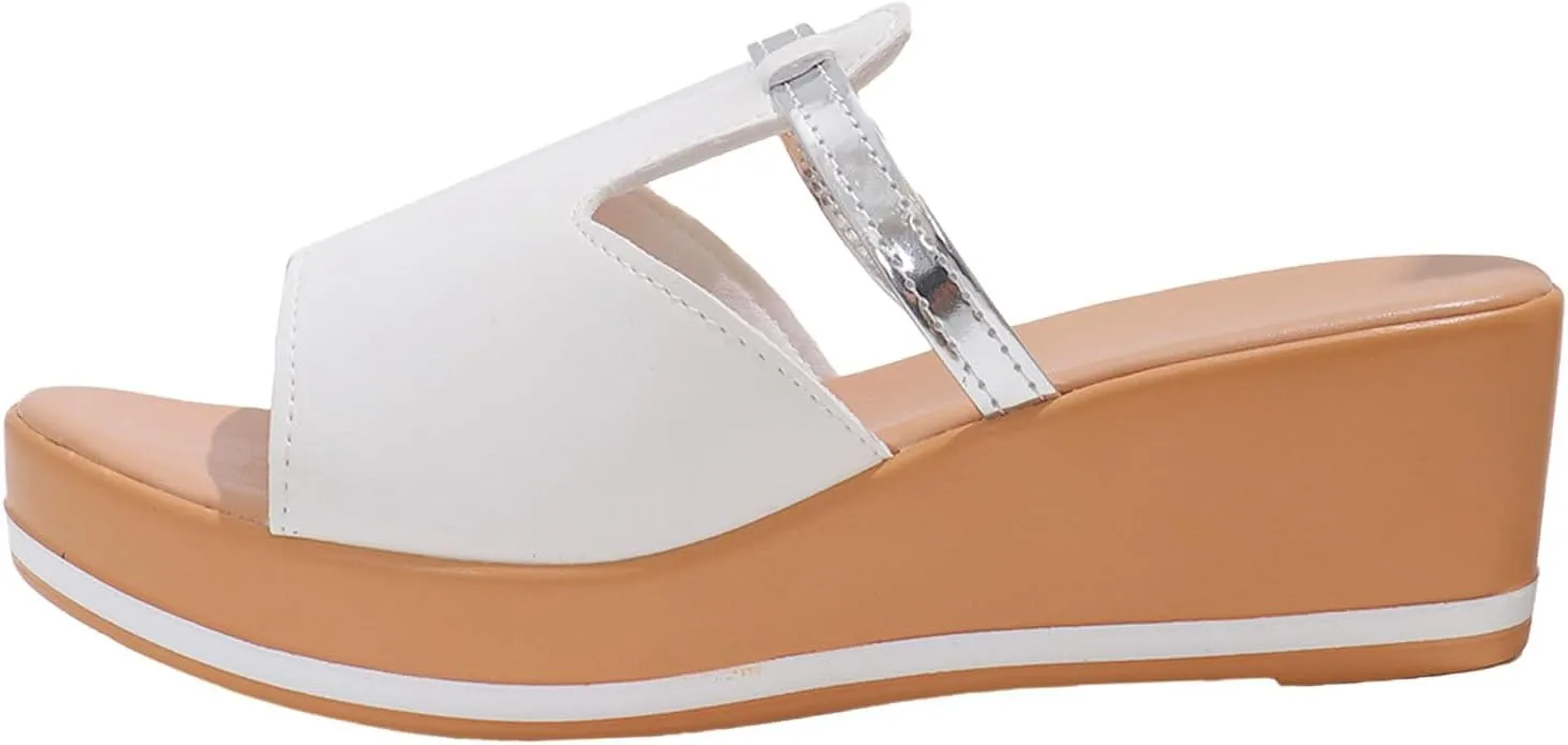 Women's Summer Fashion Sandals Platform Comfortable Low Wedges Slides Walking Sandals Dress Slippers