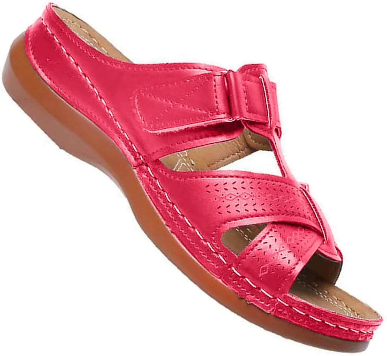 Women‘s Summer Wedge Sandals Summer Outdoor Camping Walking Beach Sandal Orthopedic Sandals with Arch Support