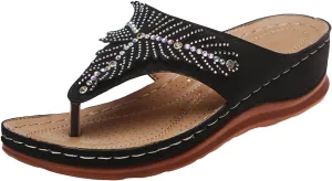 Women's Vacation Wedges Sandals Classic Wedge Heels Sandals Breathable Slides Sandals Pillow Slippers