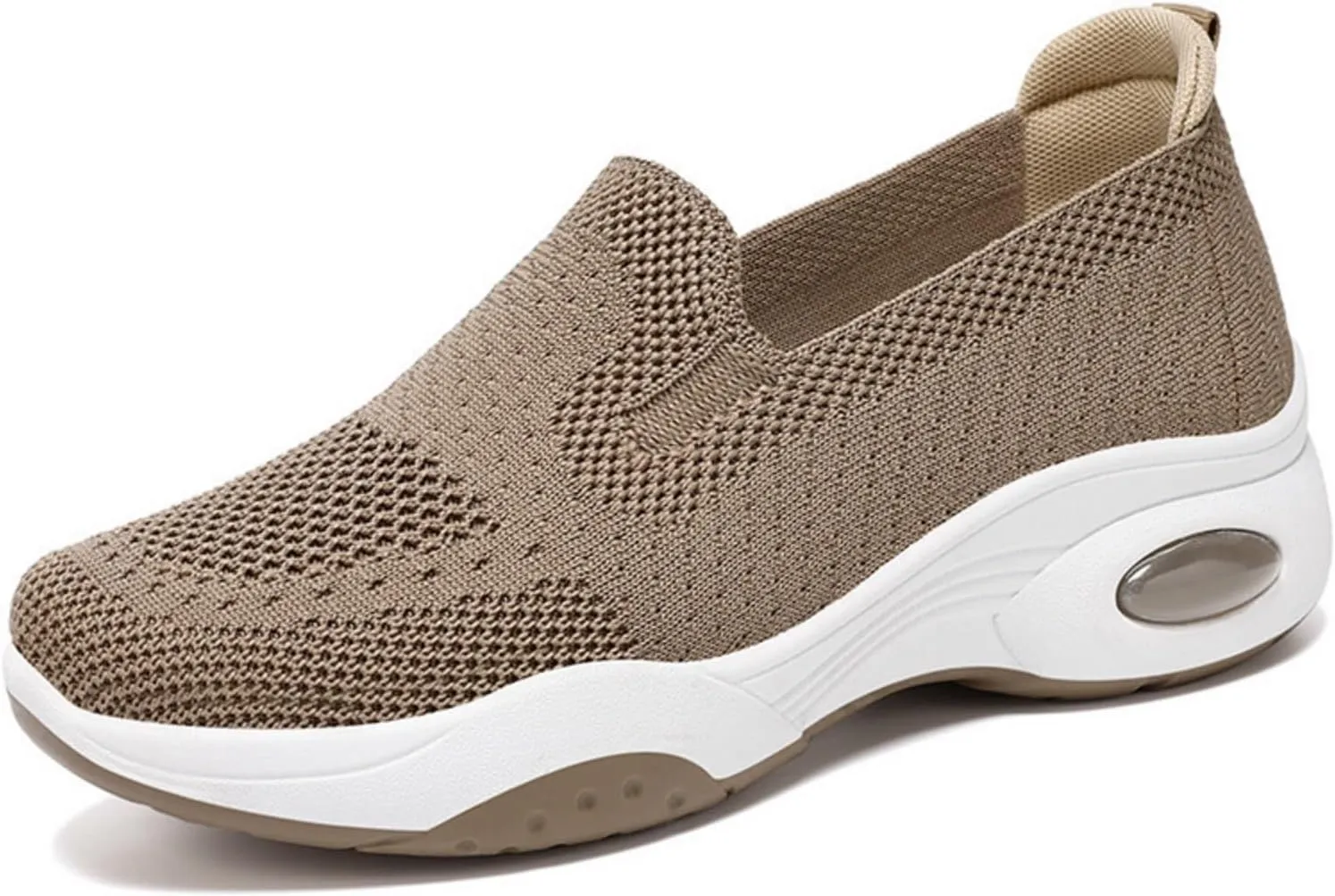 Womens Walking Shoes Summer Breathable Mesh Hollow Out Orthopedic Sneakers Lightweight Comfortable Soft Sole Slip On Platform Sneaker Athletic Air Cushion Sports Shoes Arch Support