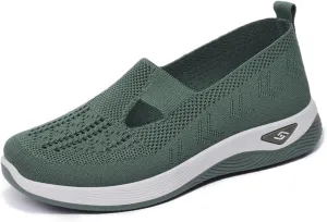 Women's Walking Sneakers Summer Breathable Mesh Slip-On Walk Shoes Trendy Comfortable Orthopedic Sneaker Casual Athletic Running Jogger Shoes