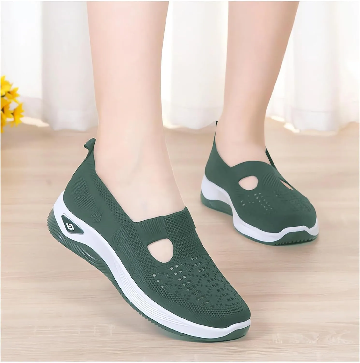 Women's Walking Sneakers Summer Breathable Mesh Slip-On Walk Shoes Trendy Comfortable Orthopedic Sneaker Casual Athletic Running Jogger Shoes
