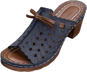 Womens Wedge Slippers with Arch Support Open Toe Hollow Out Platform Sandals Comfortable Dressy Arch Support Low Heel Breathable Shoes