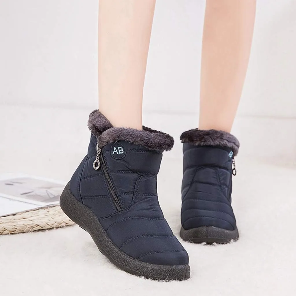 Womens Winter Boots Ankle Adults Slip On Waterproof Boots Womens Snow Boots Winter Shoes Warm Fur Lined Slip On Winter Boot Women Work Boots for Men Men's Winter Booties