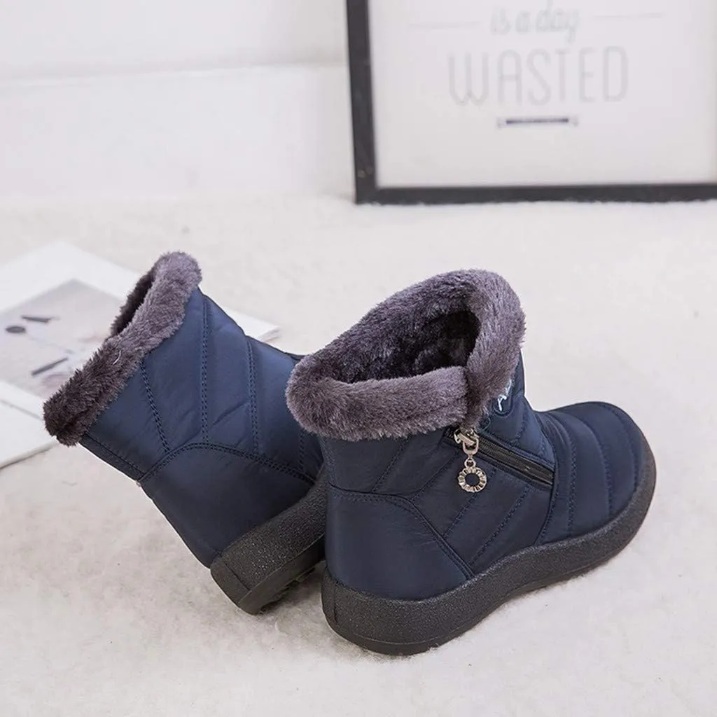 Womens Winter Boots Ankle Adults Slip On Waterproof Boots Womens Snow Boots Winter Shoes Warm Fur Lined Slip On Winter Boot Women Work Boots for Men Men's Winter Booties