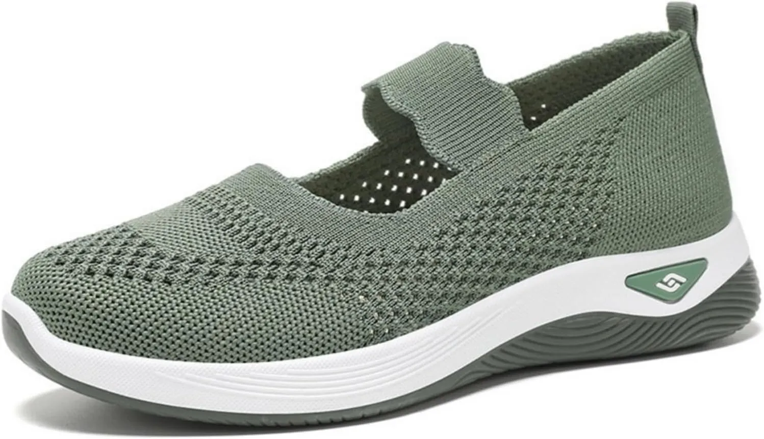 Women's Woven Orthopedic Sneakers Summer Breathable Mesh Hollow Out Soft Sole Walking Shoes Casual Lightweight Slip on Sneakers Comfortable Nurse Flats with Arch Support