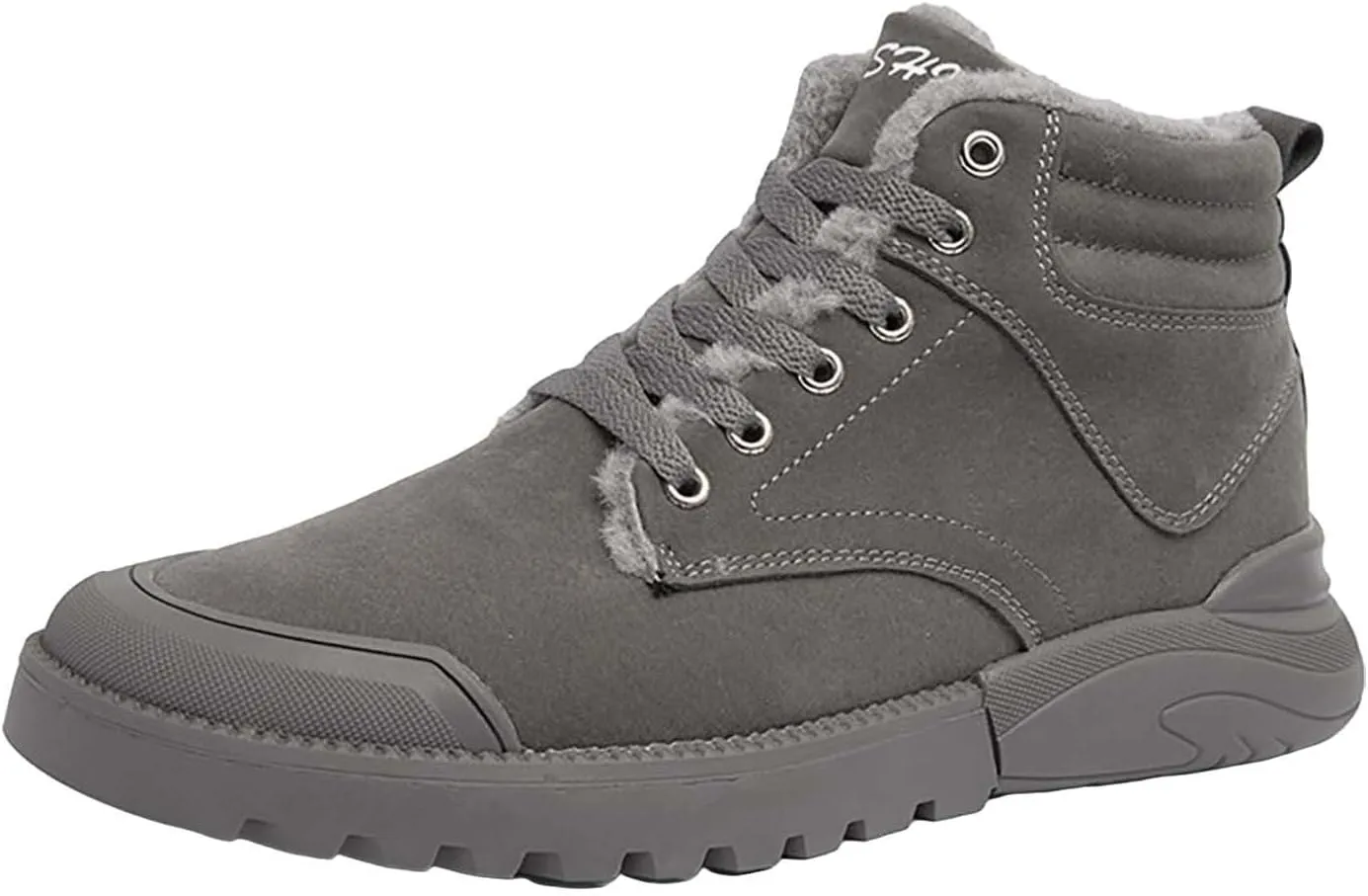 Work Boots for Men Cowboy Style Hiking Sneakers Warm Fur Lined Women Safety Toe Shoes with Zipper Outdoor Botas Waterproof Soft Toe Work Hike Grounded Footwear