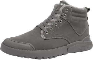 Work Boots for Men Cowboy Style Hiking Sneakers Warm Fur Lined Women Safety Toe Shoes with Zipper Outdoor Botas Waterproof Soft Toe Work Hike Grounded Footwear