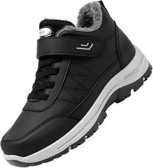 Work Boots for Men Cowboy Style Hiking Sneakers Warm Fur Lined Women Safety Toe Shoes with Zipper Outdoor Botas Waterproof Soft Toe Work Hike Grounded Footwear