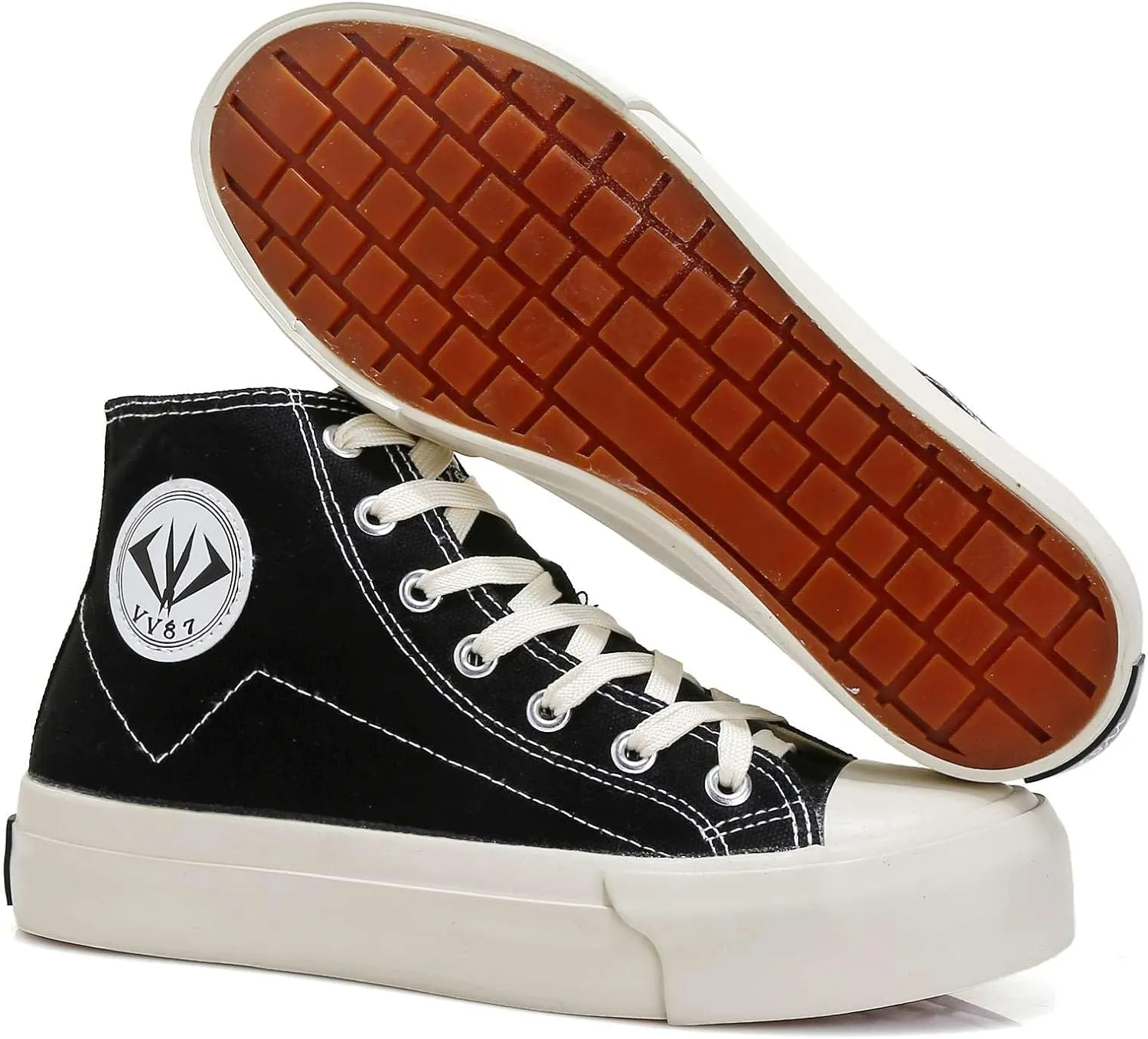 YAXE Unisex’s High Top Original Classic Skate Canvas Shoes