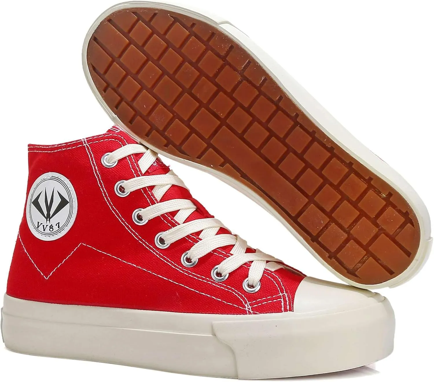 YAXE Unisex’s High Top Original Classic Skate Canvas Shoes