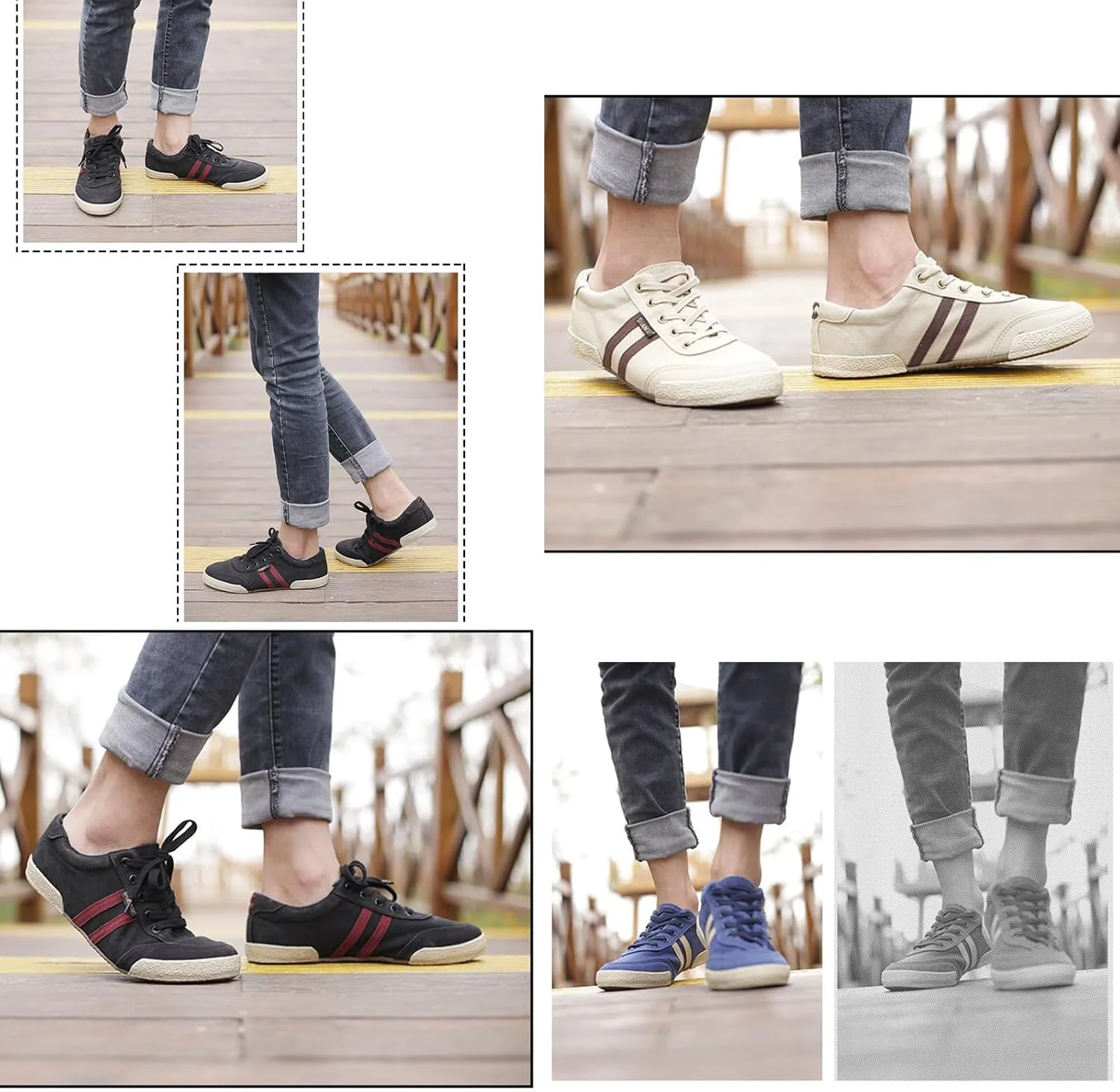 YTINGNICE Men's Canvas Shoes All-Match Casual Breathable Fashion Sneakers Retro Men Canvas Shoes Simple Soft Vintage Lace-up Casual Shoes
