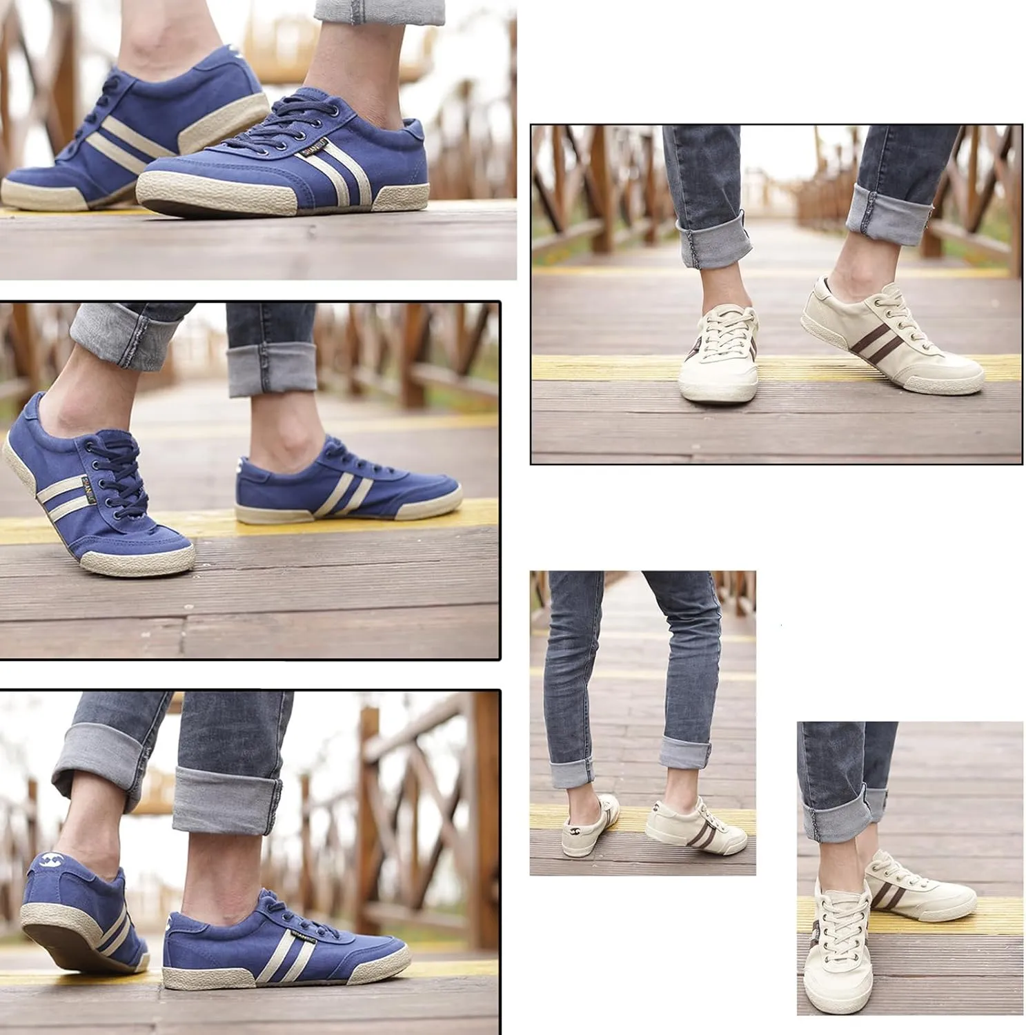 YTINGNICE Men's Canvas Shoes All-Match Casual Breathable Fashion Sneakers Retro Men Canvas Shoes Simple Soft Vintage Lace-up Casual Shoes