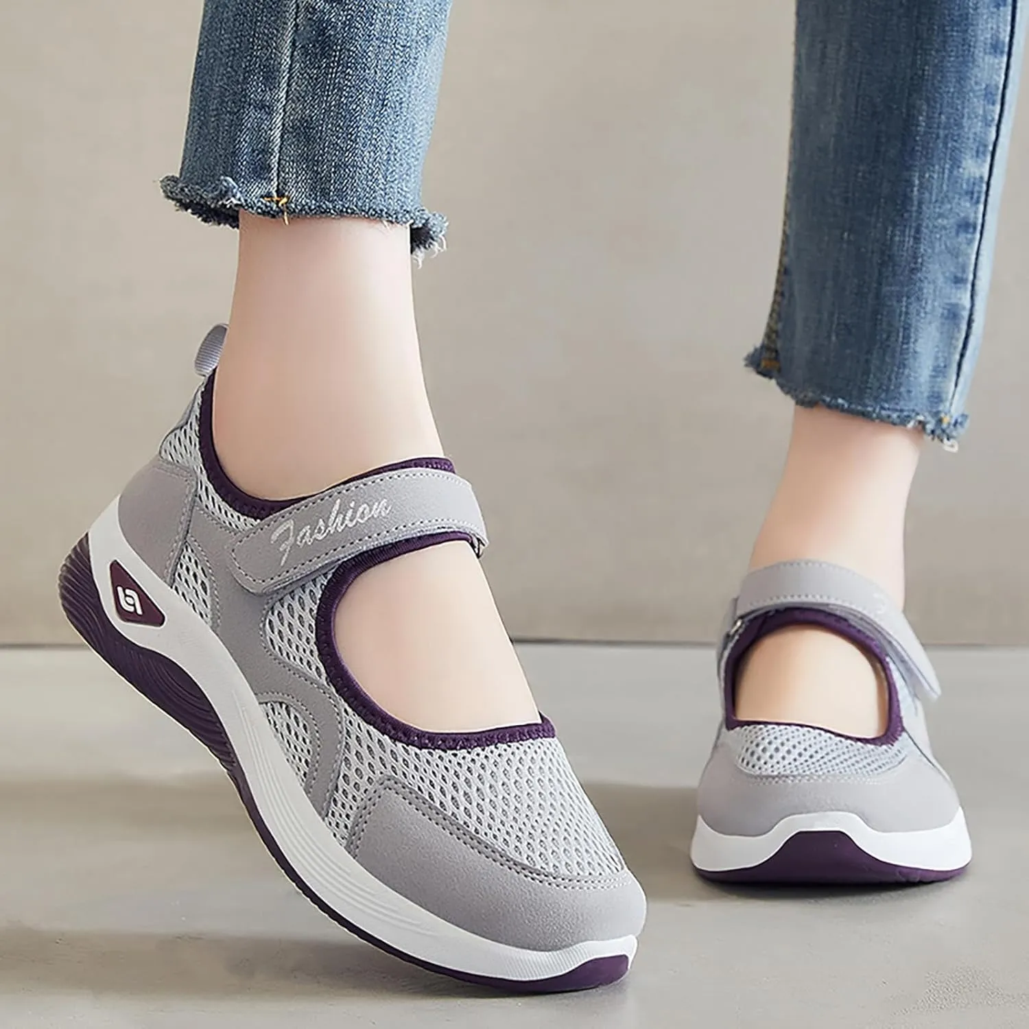 ZWRXW Diabetic Shoes for Women Arch Support Orthopedic Sneakers Comfortable Working Nurse Shoe Non Slip Adjustable Breathable Walking Shoes for Flat Feet Heel Pain Relief,Plantar Fasciitis